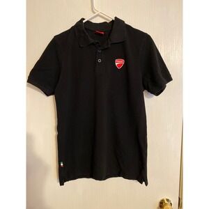 Ducati Corse Mens Black Short Sleeve Pique Polo Shirt Italian Flag Logo S
0138